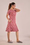 Sweet Moon Knit Cotton Mid Length Nightdress - Terracotta Peach — thumbnail 3